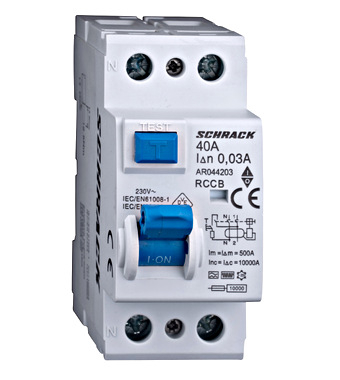 Echipamente Schrack - Residual Current Circuit Breaker 10kA, 40A, 2-pole, 30mA, F