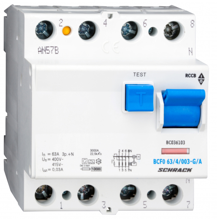 Sigurante automate - Residual current circuit breaker 63A, 4-p, 30mA, type A,G,V