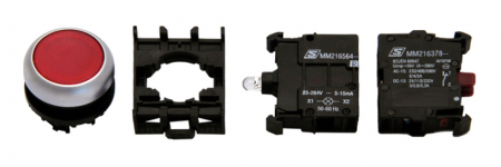 Echipamente Schrack - Set complet buton comanda iluminat, rosu, 230V