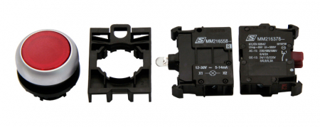 Echipamente Schrack - Set complet buton comanda iluminat rosu 24V