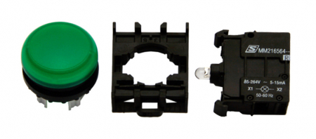 Echipamente Schrack - Set complet lampa semnalizare, scund, verde, 230V