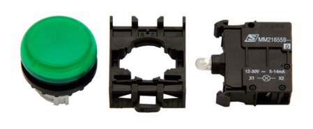 Echipamente Schrack - Set complet lampa semnalizare scund verde 24V