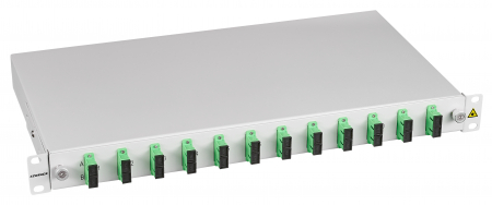 Echipamente Schrack - Splicebox, 12 Fibre, SC/APC, 9/125µm OS2, 19",1U,Class C