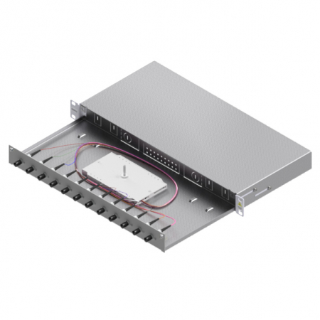 Echipamente Schrack - Splicebox, 12 fibre,ST,50/125µm OM2, culisant,19",1UV