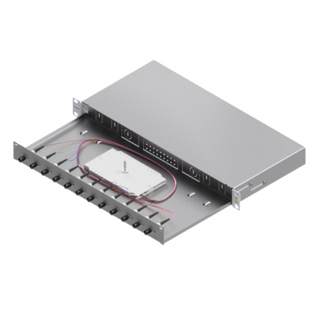 Echipamente Schrack - Splicebox, 12 fibre,ST,50/125µm OM3, culisant,19",1UV