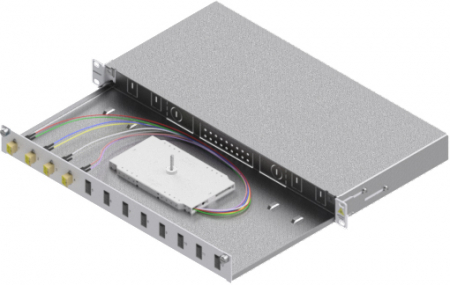 Echipamente Schrack - Splicebox, 8 fibre,LC,50/125µm OM2, culisant,19",1UV