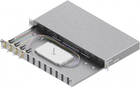 Echipamente Schrack - Splicebox, 8 fibre,SC,50/125µm OM2, culisant,19",1UV