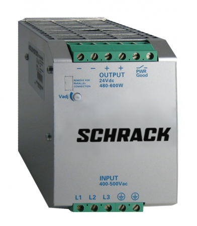 Echipamente Schrack - Sursa de alim. in comutatie 3f., 400Vca/24Vcc, 22A la 50°C