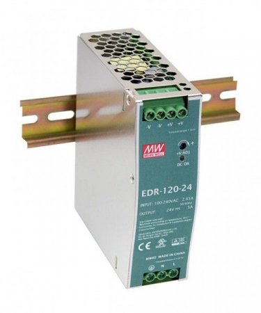 Surse de alimentare - EDR-120-12, Sursa de alimentare MeanWell, pentru sina DIN, 120 W, 12V DC, 10 A