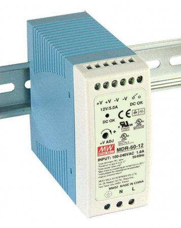 Surse de alimentare - MDR-60-48, Sursa de alimentare MeanWell, pentru sina DIN,slim, 60 W, 48V DC, 1.25 A