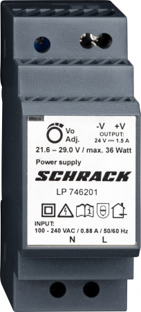 Echipamente Schrack - Sursa monofazata, electronica, modulara, 230/24VDC, 1,5A