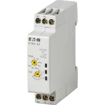 Relee - ETR2-42, Releu de timp, impuls de functionare simetrica ciclica, 0.05 s ÷ 100 h, SPDT, 250V AC / 3 A, Ualim: 24 ÷ 240V AC