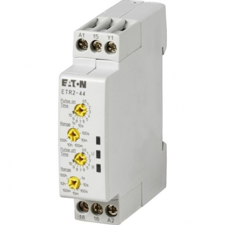 Relee - ETR2-44, Releu de timp, 2 timpi independenti, 0.05 s ÷ 100 h,SPDT, 250V AC / 3A, Ualim: 24 ÷ 240V AC, 24 ÷ 48V DC