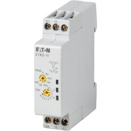 Relee - ETR2-11, Releu de timp, delayed switching on, 0.05 s÷100 h, SPDT, 250V AC/ 3 A, Ualim: 24 ÷ 240V AC