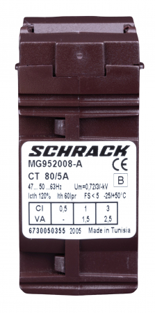 Echipamente Schrack - Transformator de curent 80/5A, D=21mm, , clasa 1
