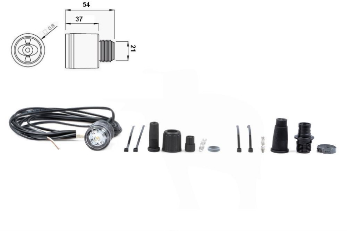 LAMPA POZITIE ALBA,CU LED,MONOPOINT II ,CU CABLU (L= 3.7 m) [1]