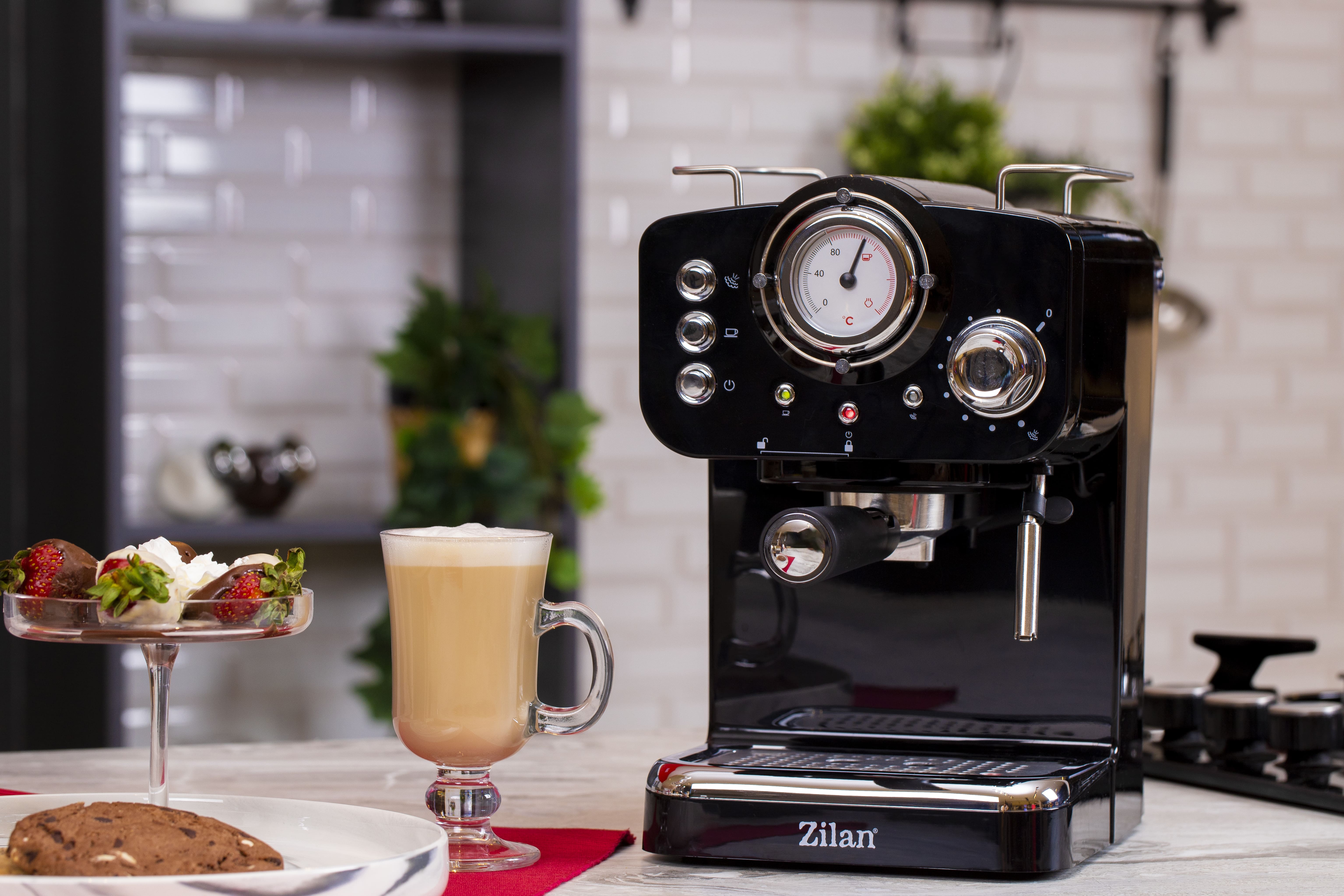 Espressor manual Zilan ZLN2991 Negru,15 Bar, 1.25 l, 1100W, Design Retro [9]