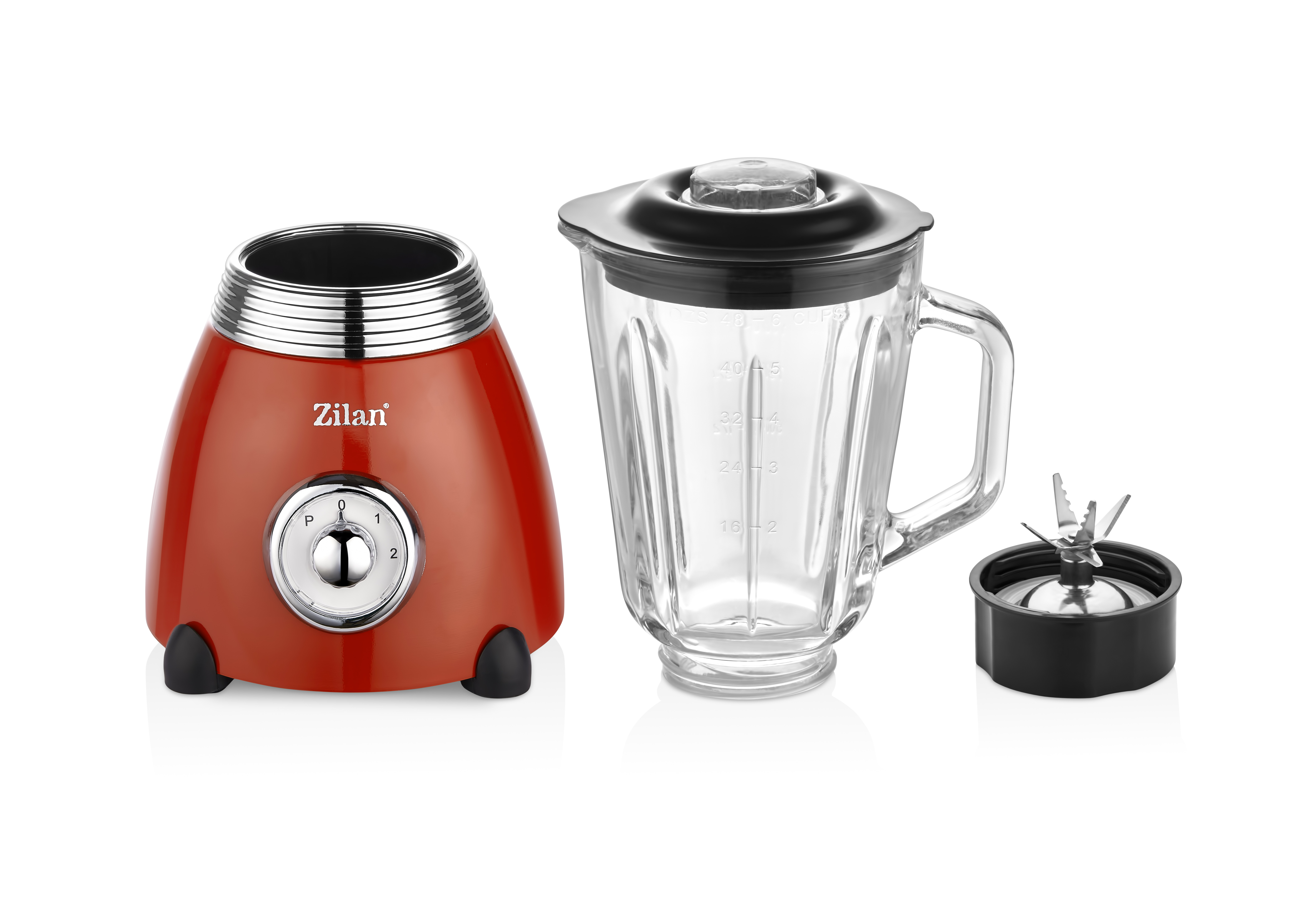 Blender RETRO Zilan ZLN7057 Rosu, capacitate 1.5 L, putere 500W, lame din otel [9]