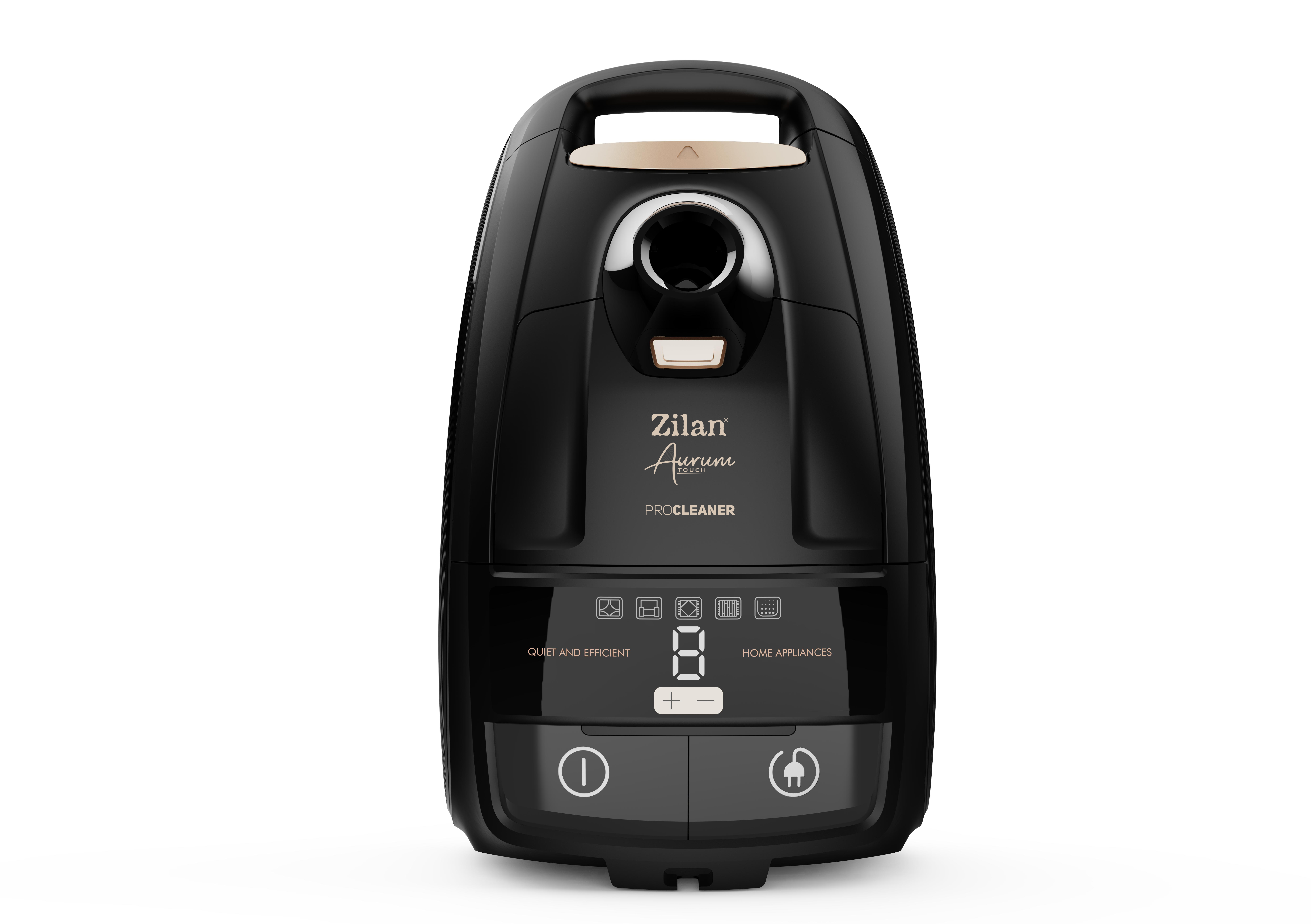 Aspirator cu sac Aurum Zilan ZLN4500, Putere 2400W, Capacitate 5L, Motor din cupru, Furtun pivotant 360°, Telecomanda, Afisaj digital [2]