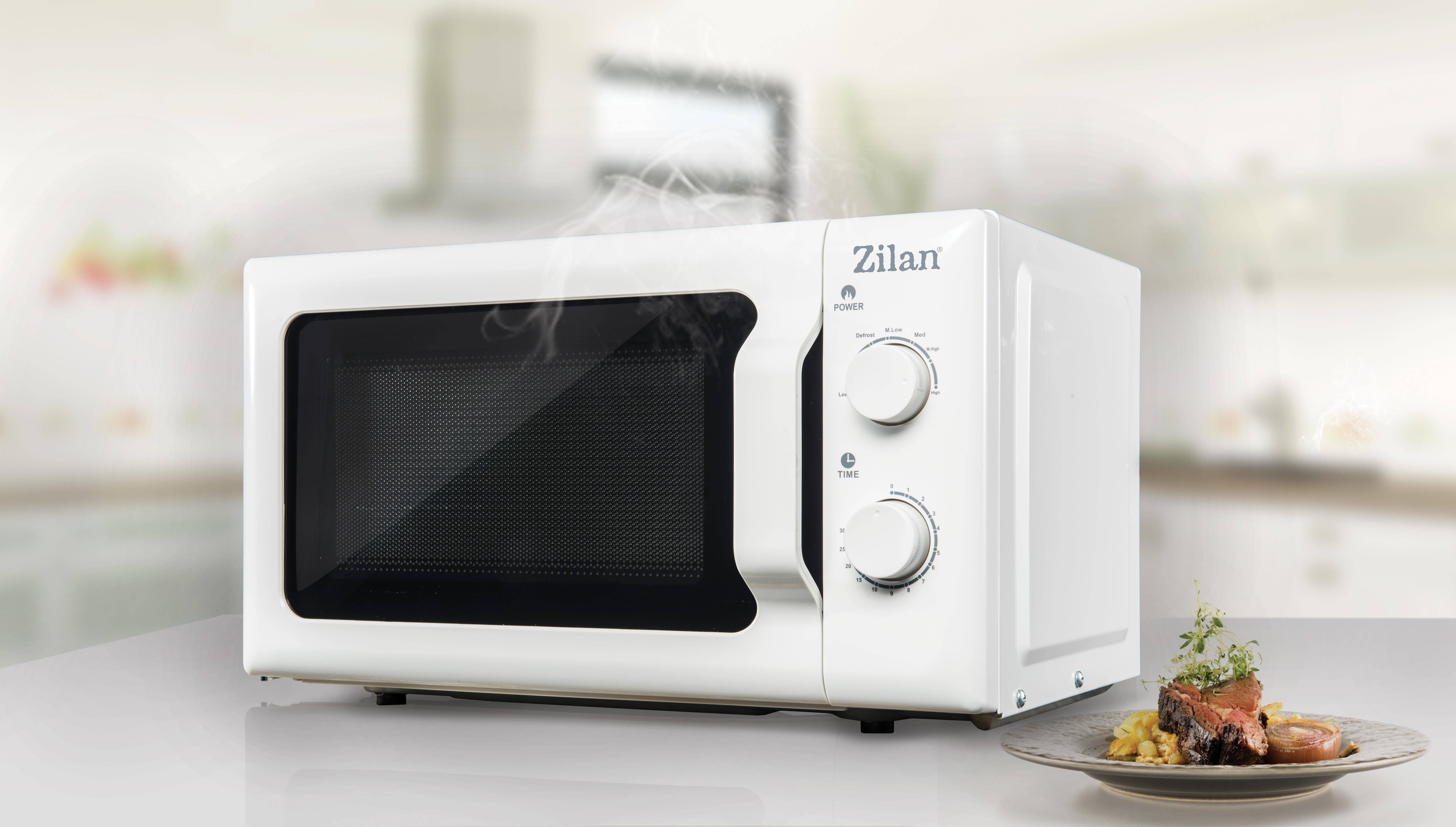 Cuptor cu microunde ZILAN Alb ZLN1174, capacitate 20 l, 700 W, , [2]