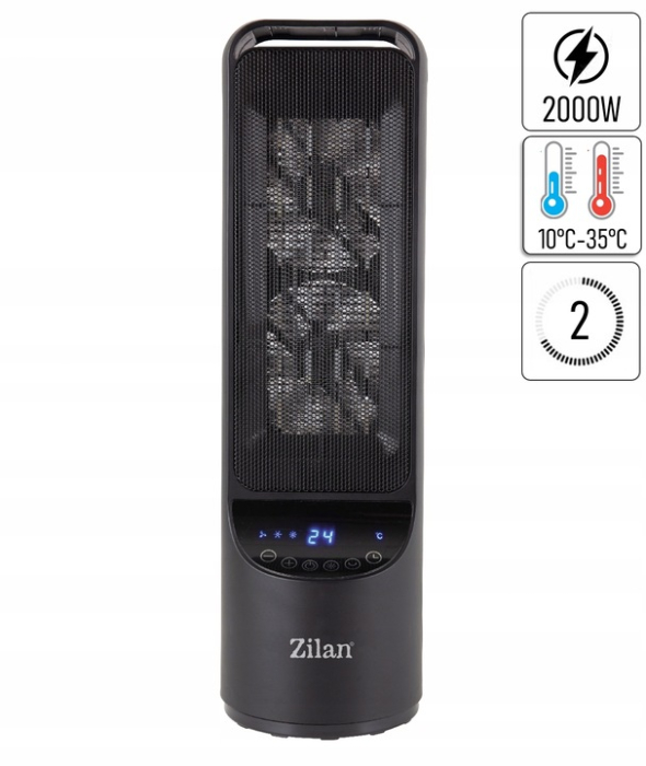 Aeroterma ceramica turn Zilan ZLN2052 Negru, 2000W, timer 8H, siguranta la rasturnare [6]