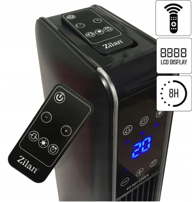 Aeroterma ceramica turn Zilan ZLN2076 Negru, 2200W, Ecran cu atingere, Timer 8H [6]