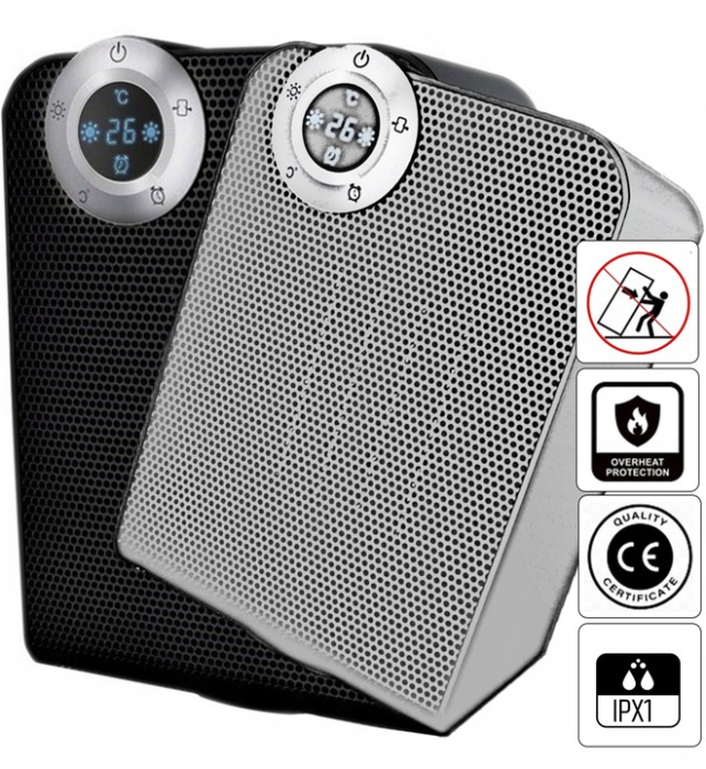 Aeroterma ceramica Zilan ZLN2021 Negru, 1800W, motor din cupru, rezistenta la apa IPX1 [7]