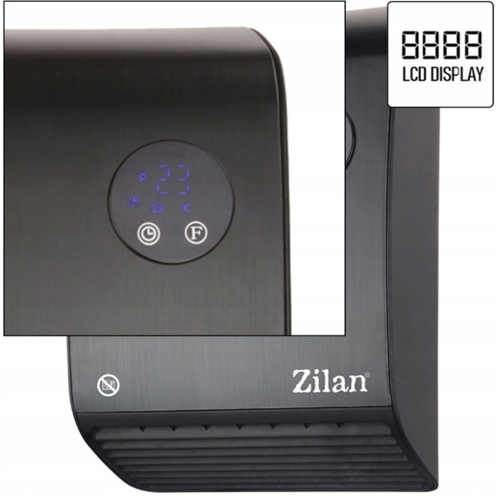 Aeroterma de perete Zilan ZLN5633 Negru, 2000W, desplay LED, senzor de pierdere a caldurii [8]