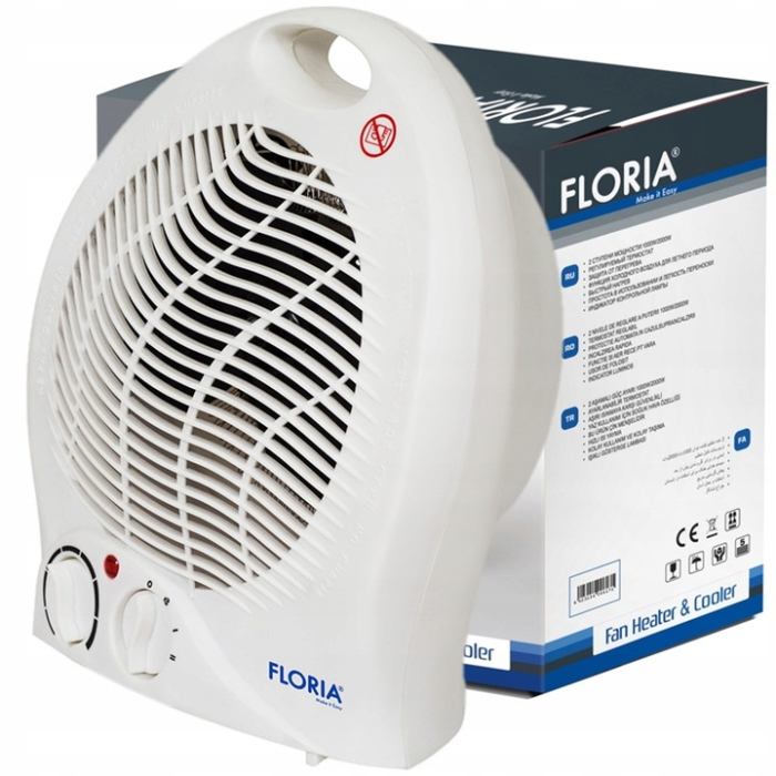 Aeroterma Floria ZLN6171, Alb Putere 2000W, 2 nivele de incalzire+rece, Protectie supraincalzire, Termostat reglabil, [3]