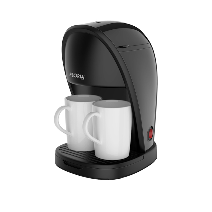 Aparat de facut cafea Floria ZLN9297, filtru de nailon, cupa pentru masurat, 2 cesti incluse, Negru [1]