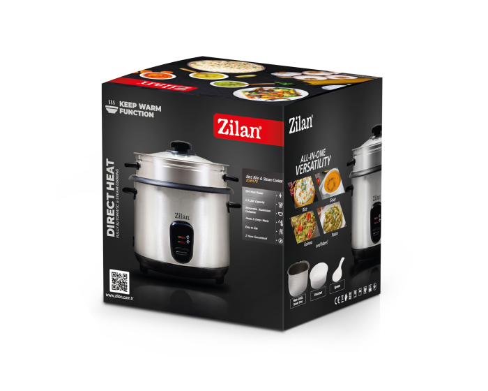 Aparat de gatit Zilan ZLN9570 2 in 1 pentru gatit orez si alimente la abur, capacitate 1.5L, 500W, sistem anti-alunecare [14]