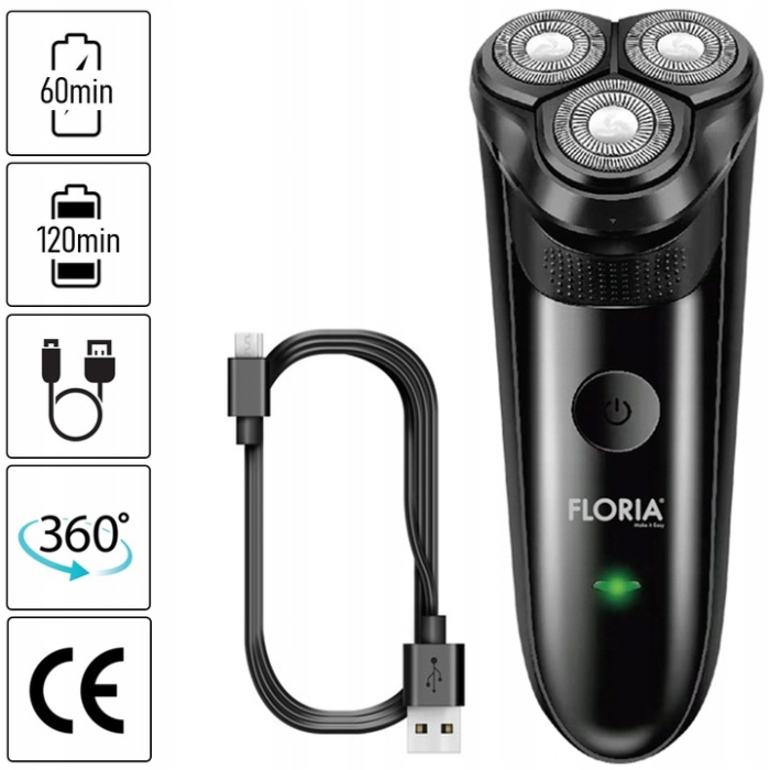 Aparat de ras Floria ZLN8542 Negru, putere 5 W, baterie reincarcabila, indicator luminos [6]