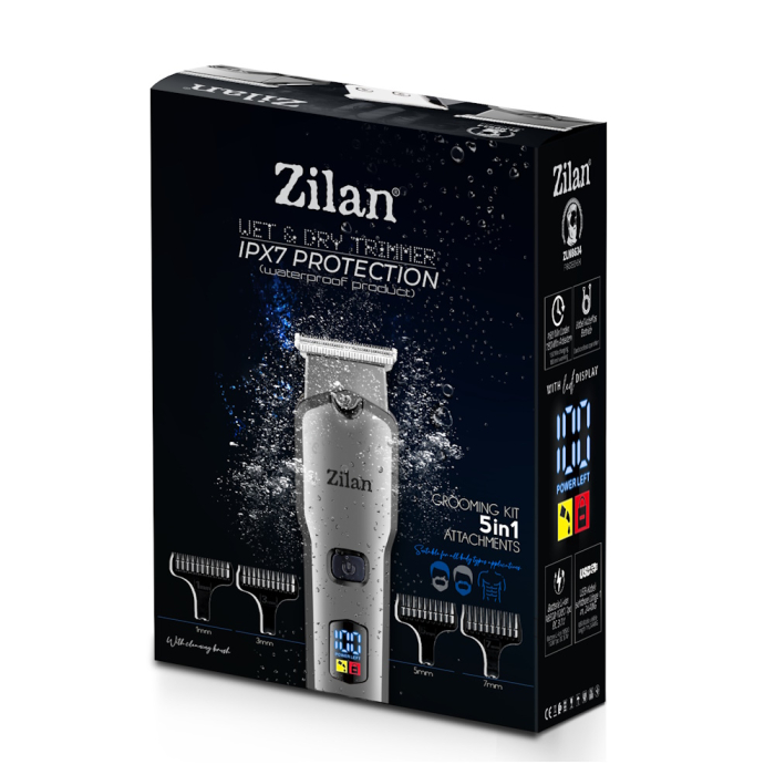 Aparat de tuns 5 in 1 Zilan ZLN8634, 5 dimensiuni de taiere, rezistent la apa IPX7 [7]