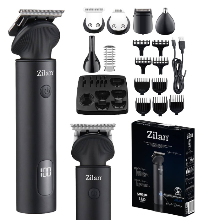 Aparat de tuns ZIlan ZLN8672, autonomie de 140-170 de minute, 6 capete diferite si 7 nivele de tundere [1]
