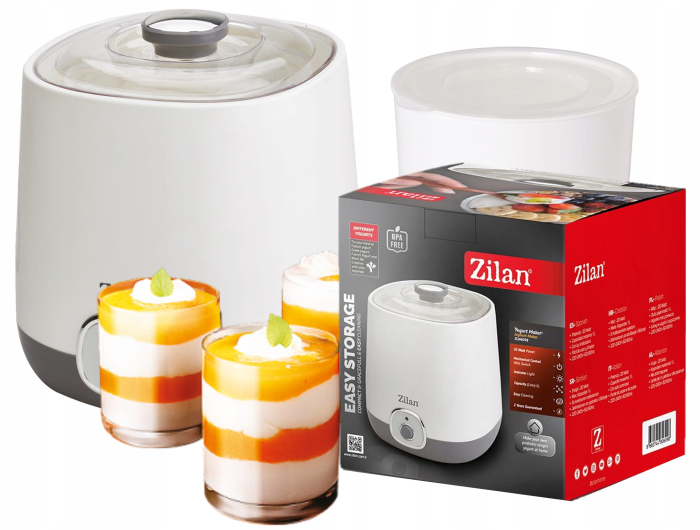 Aparat pentru facut iaurt, Zilan ZLN6098 Alb, indicator luminos, capacitate 1L [3]