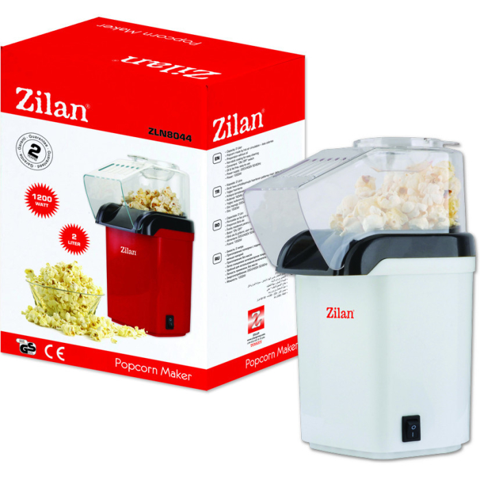 Aparat Pentru Popcorn Zilan ZLN8044,Alb Putere 1200W, sistem cu jet de aer cald, [2]