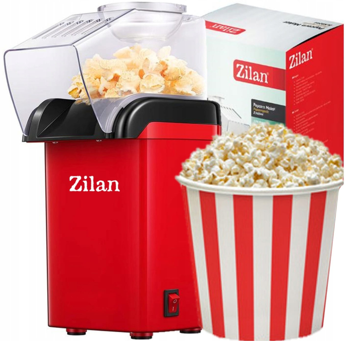 Aparat Pentru Popcorn Zilan ZLN8046, Rosu Putere 1200W, sistem cu jet de aer cald [3]