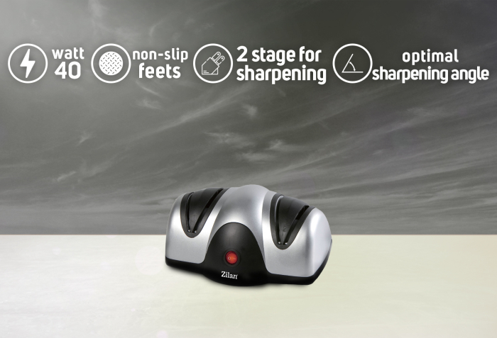 Ascutitor de cutite electric Zilan ZLN2168 Gri, cu doua nivele de ascutire, 40W, usor de curatat [8]