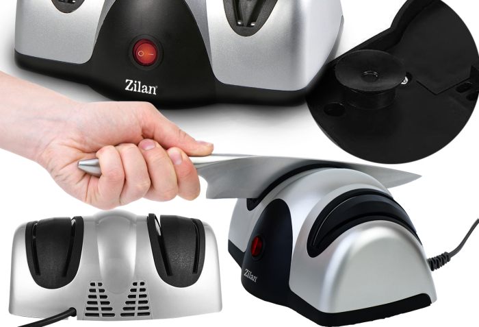 Ascutitor de cutite electric Zilan ZLN2168 Gri, cu doua nivele de ascutire, 40W, usor de curatat [9]