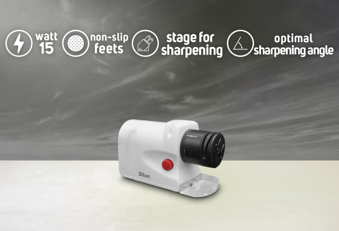 Ascutitor de cutite Zilan ZLN2175 Alb, 15W,  ultra compact, 2 nivele, ascutire si slefuire [3]
