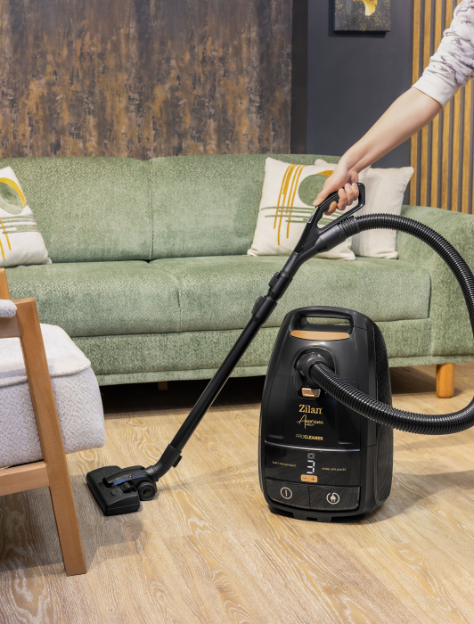 Aspirator cu sac Aurum Zilan ZLN4500, Putere 2400W, Capacitate 5L, Motor din cupru, Furtun pivotant 360°, Telecomanda, Afisaj digital [3]