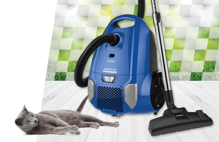 Aspirator cu sac Heinner HVC-MBL1400-V2, 700 W, sac textil, 3 L, putere variabila, HEPA 12, tub telescopic metalic, Albastru [4]