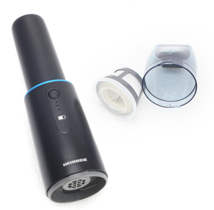 Aspirator de mana Heinner Blackstone HHVC-D7.2BK, 70 w, acumulator li 7.2v, putere absorbtie 5 kpa, indicator led, capacitate recipient praf 50 ml, autonomie 12 min, durata incarcare 3 ore, adaptor US [2]