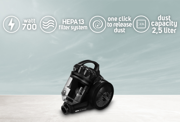 Aspirator fara sac Zilan ZLN3300 Negru, 700W, filtru HEPA 13 si control flux de aer pe maner [3]