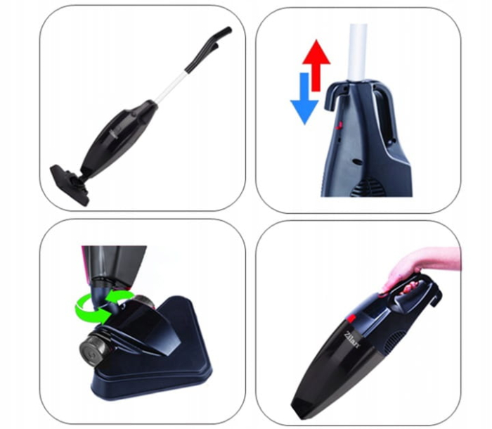 Aspirator vertical ZILAN ZLN1235N, Negru Putere 800W, Fara sac, Recipient praf 2L, [7]