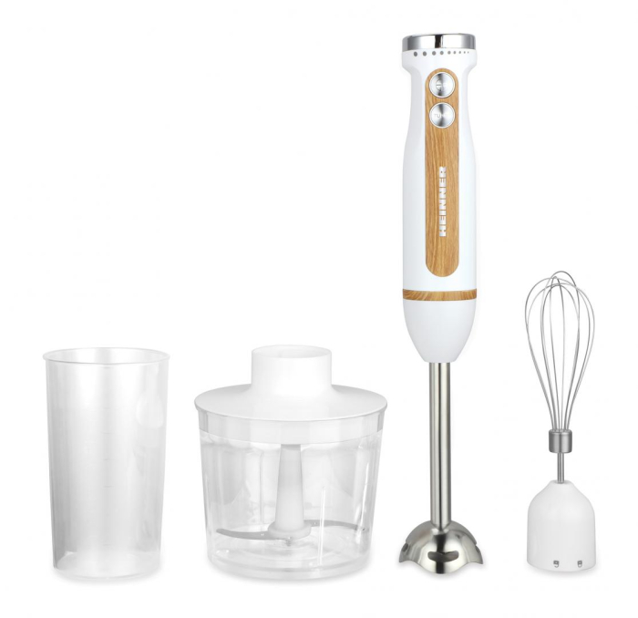 Blender de mana Heinner Bestmix HB-DC600WH, 600 w, viteza variabila+turbo, tel din inox, lame din inox, alb [1]