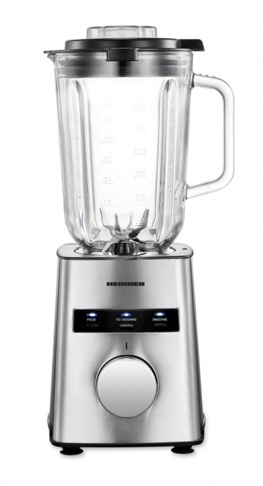 Blender de masa Heinner Avallon 800 HBL-HE800SS, 800W, functii: zdrobirea ghetii, Smoothie, Pulse, bol din sticla 1.5L, lame din otel inoxidabil, carcasa din inox, Argintiu [2]