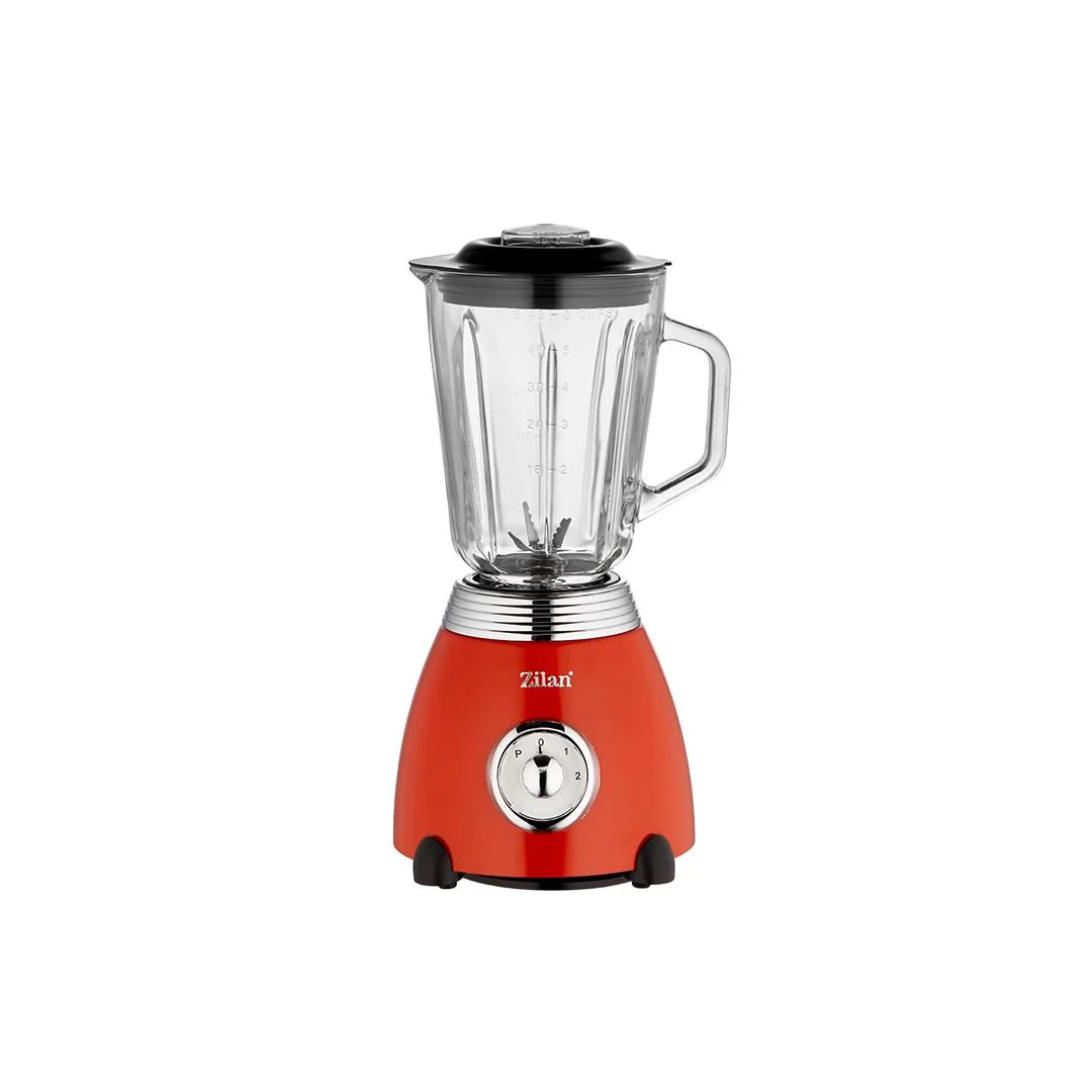 Blender RETRO Zilan ZLN7057 Rosu, capacitate 1.5 L, putere 500W, lame din otel [1]