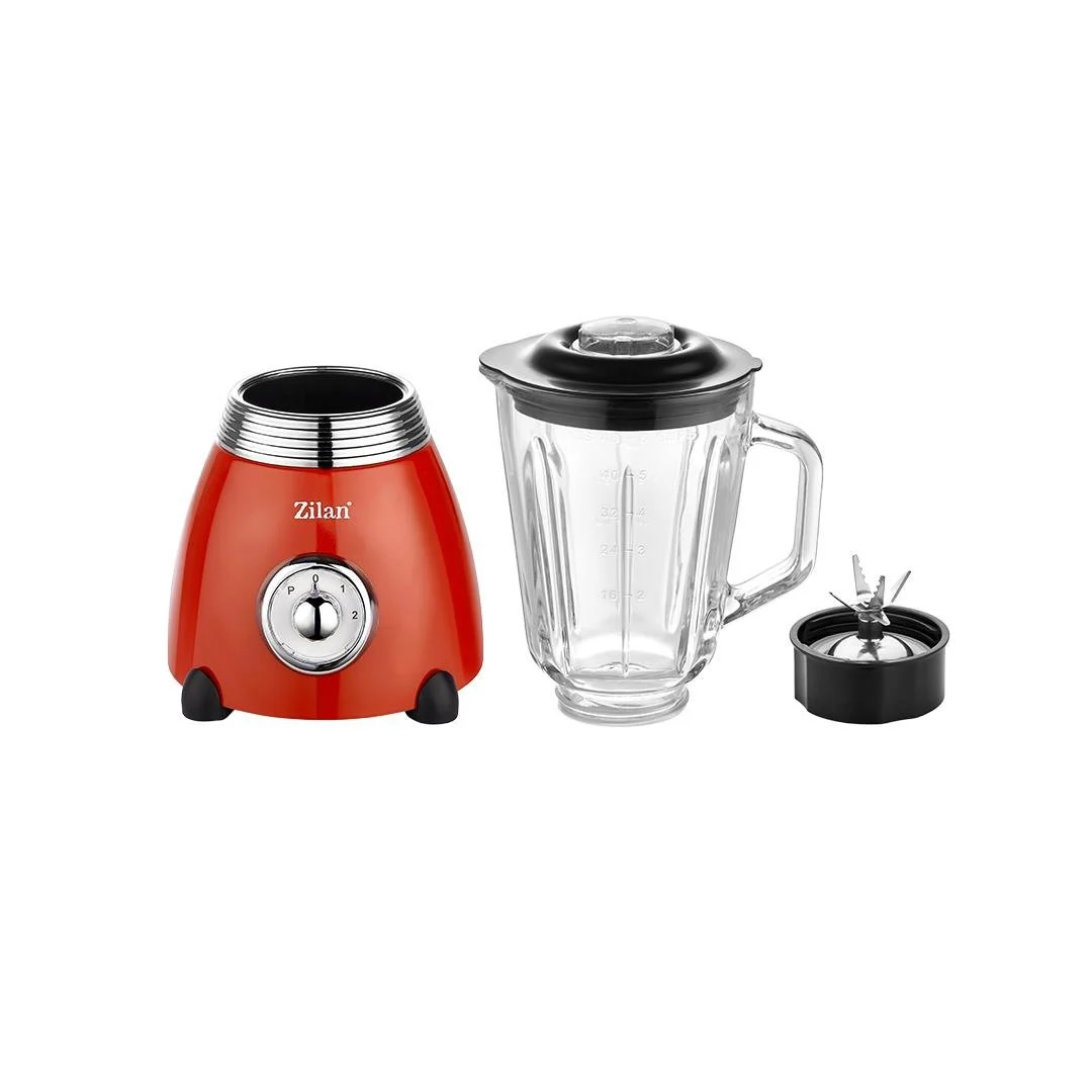 Blender RETRO Zilan ZLN7057 Rosu, capacitate 1.5 L, putere 500W, lame din otel [2]