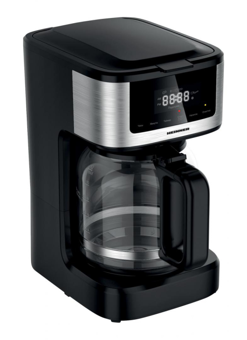 Cafetiera digitala Heinner HCM-DD900BKSS , 900 W, 1.8l capacitate, display digital cu control touch, tarie cafea ajustabila, Negru cu insertii inox [2]